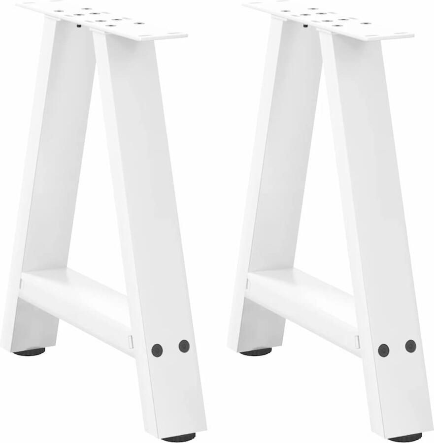 VidaXL Salontafelpoten 2 st A-vormig Wit Staal Salontafel Potten Tafeltje Poten Tafel Onderstel A-vormige Tafelpoten Witte Tafelpoten