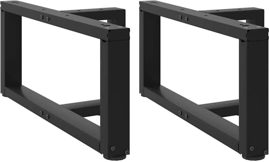 VidaXL Salontafelpoten 2 stuks Zwart Staal Salontafel Potten Tafelpoten Zwart Metalen Tafelpoten T-vormige Tafelpoten Salontafel Onderstel