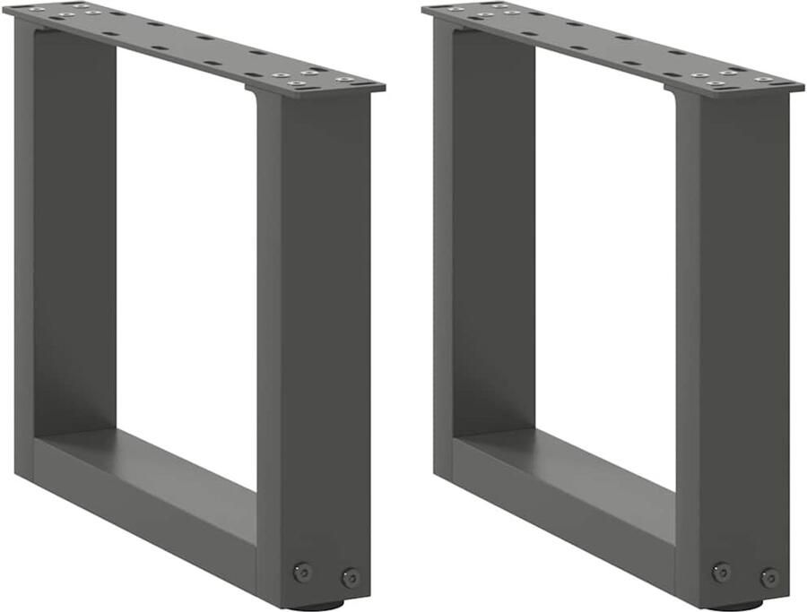 VidaXL Salontafelpoten 2 st U-vormig 30x(30-31) cm staal antraciet
