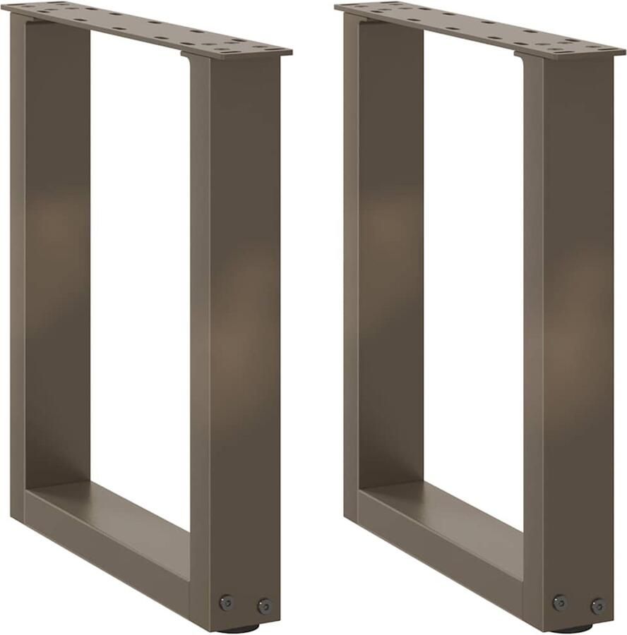 VidaXL Salontafelpoten 2 st U-vormig 38x(42-43) cm staal naturel