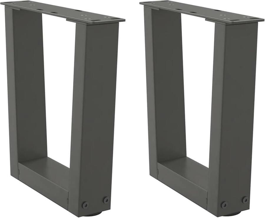 VidaXL Eettafelpoten V-vormig Antraciet Staal Eetkamerstoel Eettafelpoten Metalen Tafelpoten Industrieel Design Zwarte Tafelpoten