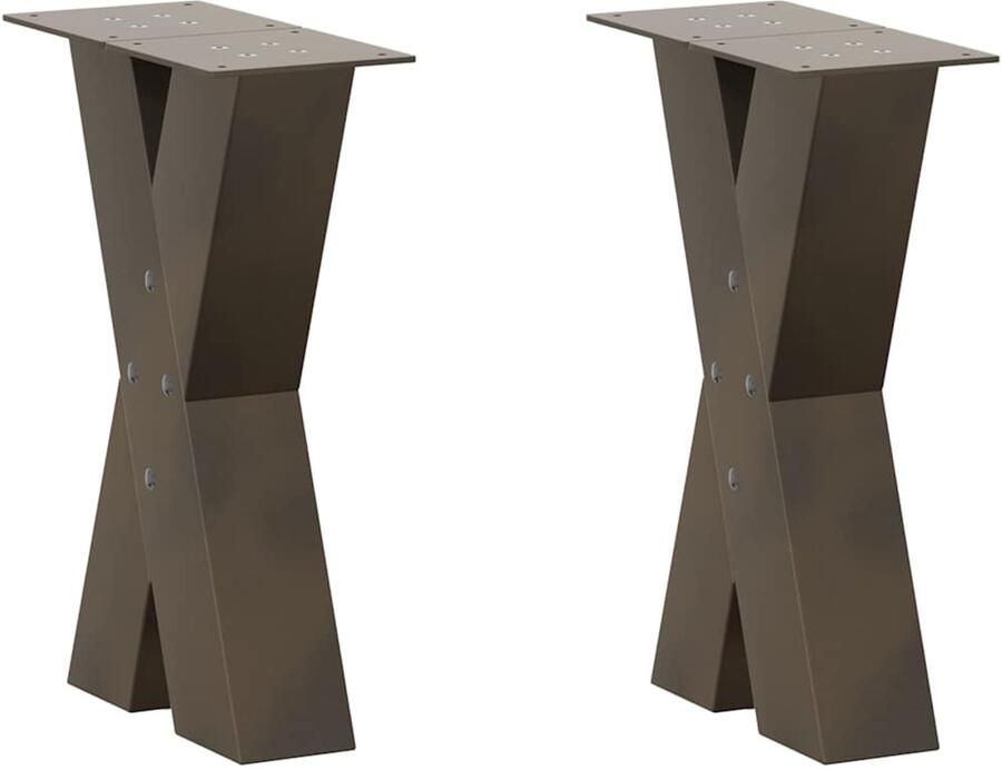 VidaXL Salontafelpoten 2 st X-vormig 28x(42-43) cm staal naturel