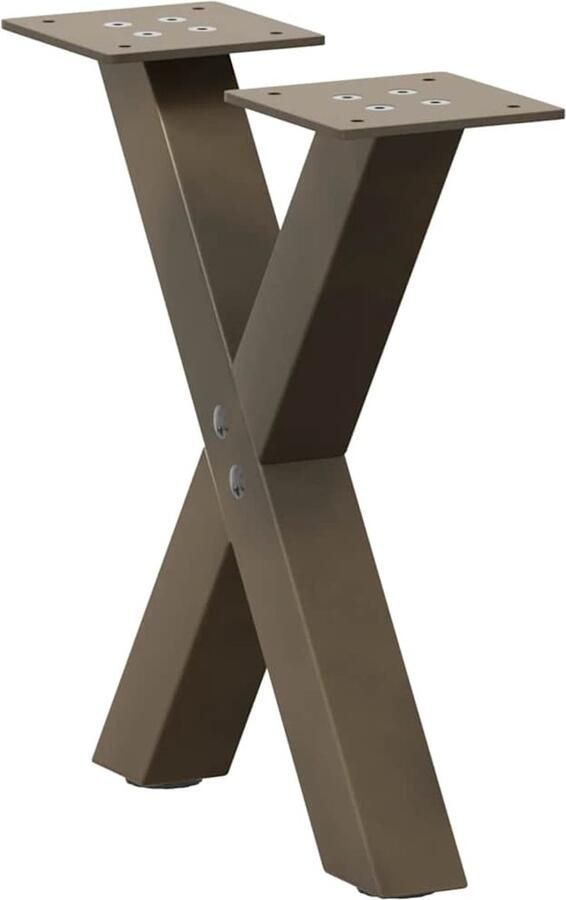 VidaXL Salontafelpoten 2 st X-vormig 37x(30-31) cm staal naturel