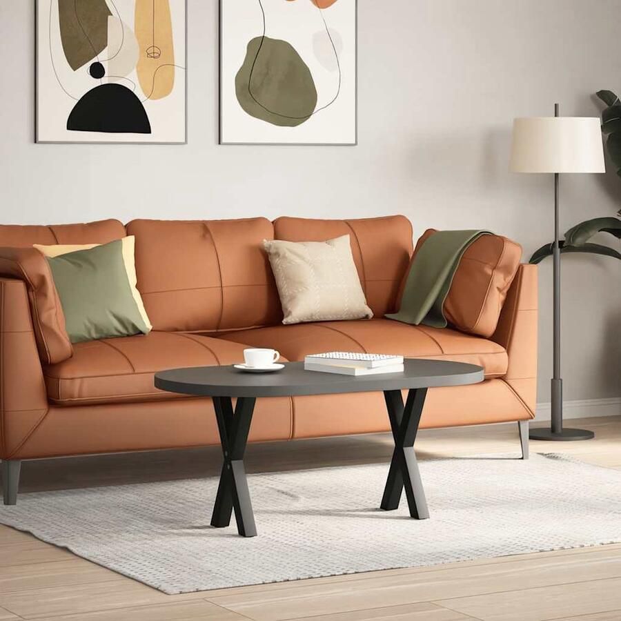 VidaXL Salontafelpoten 2 st X-vormig staal zwart