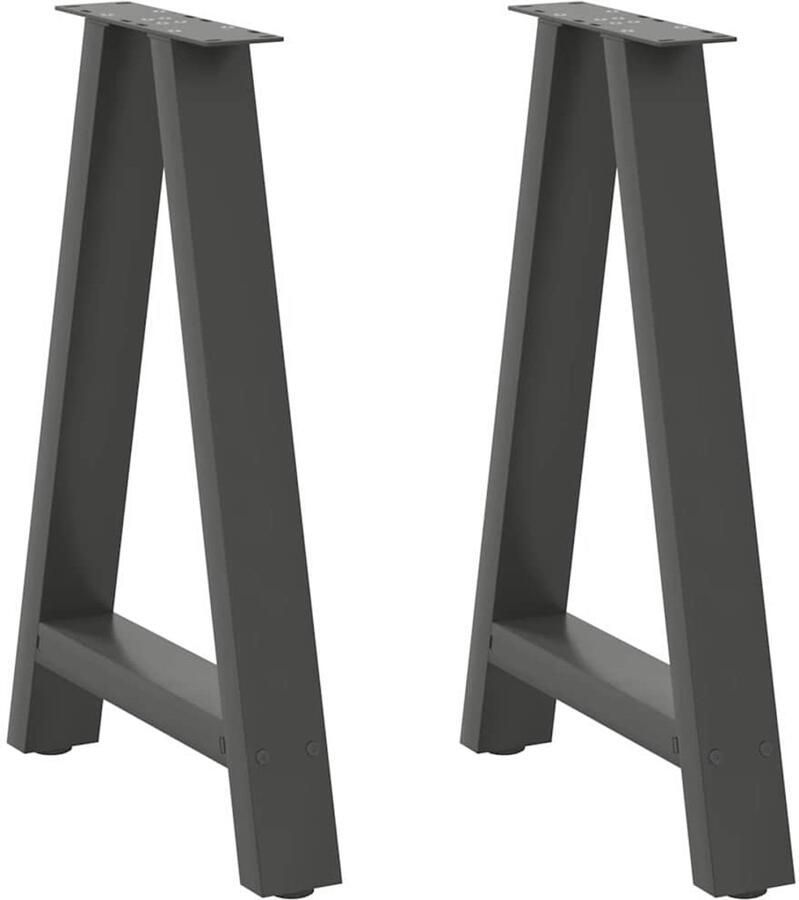VidaXL Salontafelpoten 2 stuks Antraciet Staal Salontafel Potten Staal Tafelpoten Moderne Tafelpoten Antraciet Tafelpoten A-vormige Tafelpoten