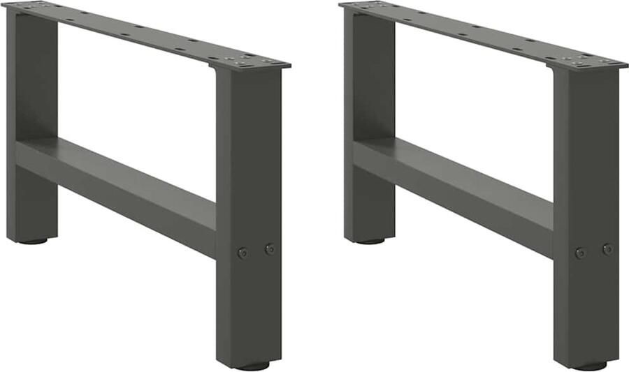 VidaXL Salontafelpoten 2 stuks Staal Antraciet Salontafel Potten Salontafel Poten Zwart Staal Tafelpoten Modern Tafel Onderstel Tafelvoet - Foto 2