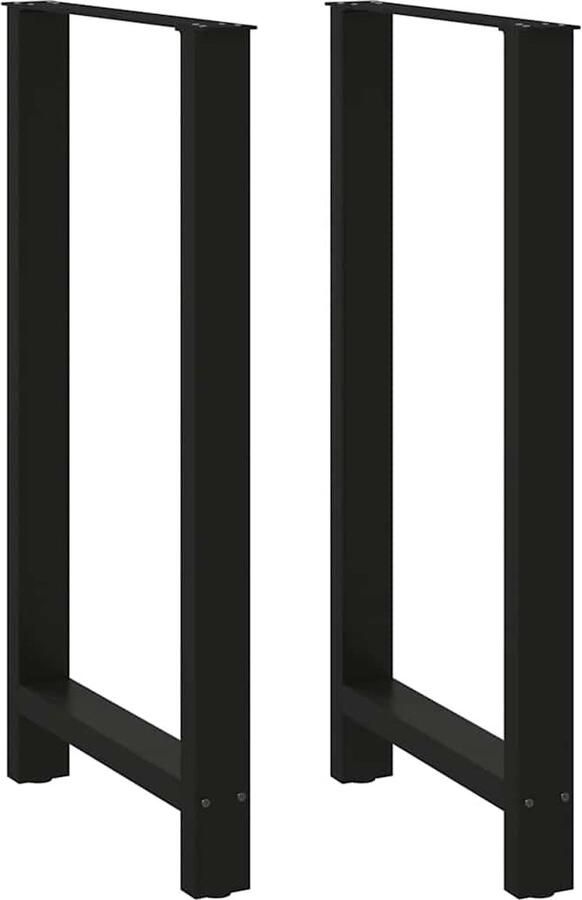 VidaXL Salontafelpoten 2 stuks Staal Zwart Salontafel Potten Salontafel Poten Zwart Tafelpoten Staal Tafelpoten Industrieel Salontafel Onderstel