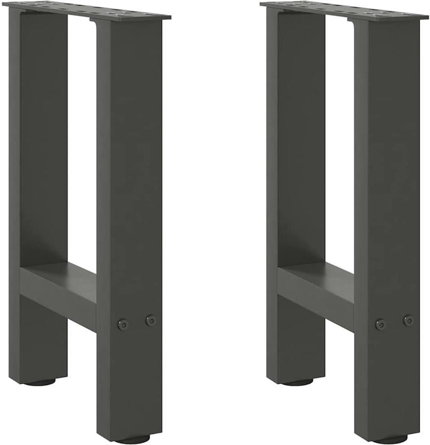 VidaXL Salontafelpoten 28x43 cm Staal Antraciet Salontafel Potten Staal Tafelpoten Zwarte Tafelpoten Moderne Tafelpoten Industriële Tafelpoten