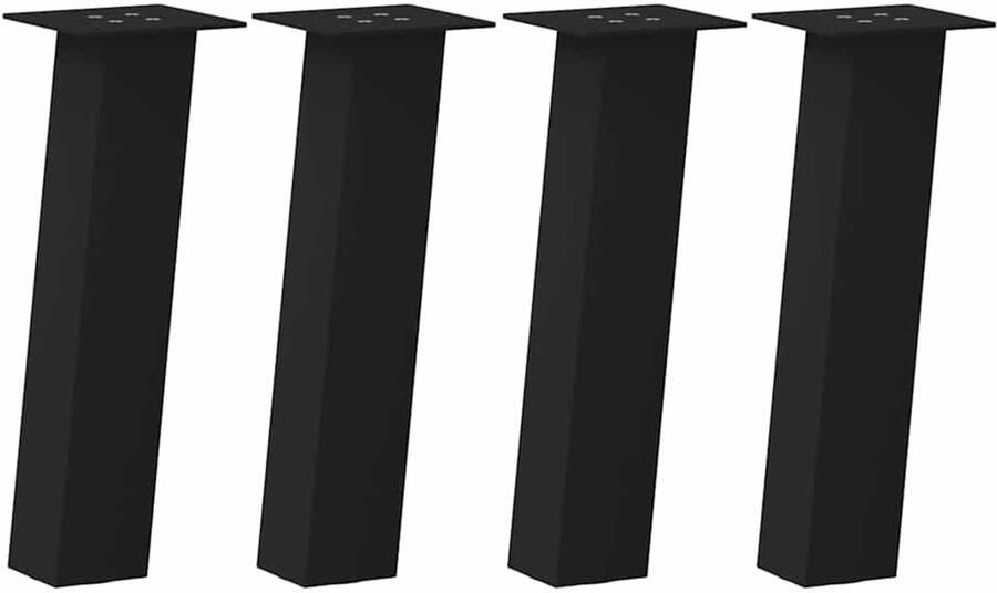 VidaXL Salontafelpoten 30 cm Zwart Staal 4 stuks Salontafel Potten Zwarte Salontafelpoten Metalen Salontafelpoten Salontafel Onderstel Tafelpoten Zwart - Foto 2