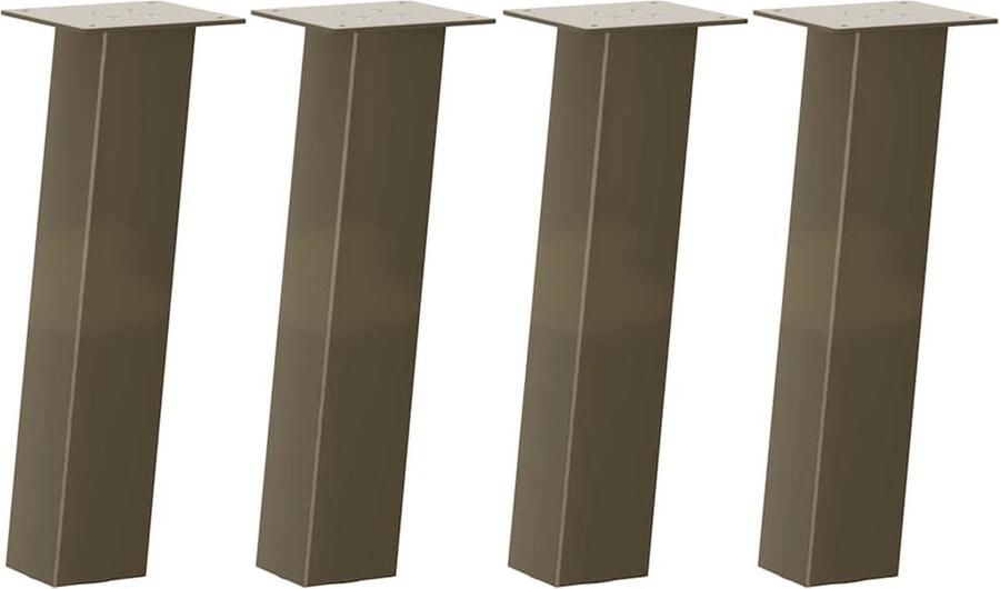 VidaXL Salontafelpoten 4 st 42 cm staal naturel Salontafel Potten Staal Salontafelpoten Moderne Salontafelpoten Industrieel Salontafelpoten Salontafel Onderstel - Foto 2