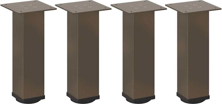 VidaXL Salontafelpoten 4 st staal verstelbaar Salontafel Potten Salontafel Poten Staal Tafelpoten Modern Industriele Tafelpoten Zwart