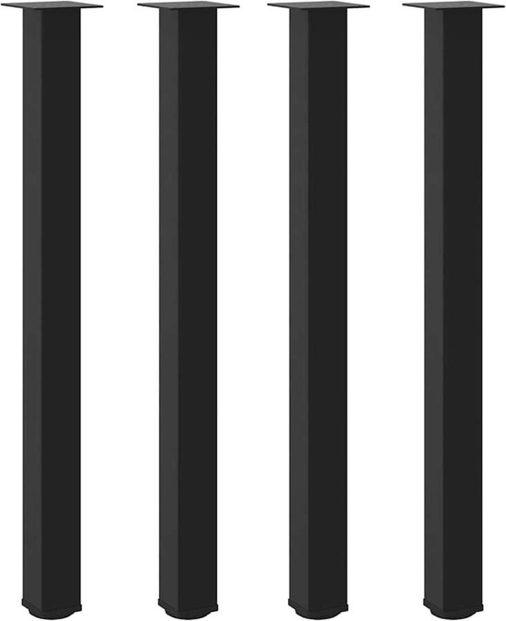 VidaXL Salontafelpoten 4 stuks 110-112 cm Staal Salontafel Potten Zwarte Salontafelpoten Metalen Salontafelpoten Salontafel Onderstel Tafelpoten Modern
