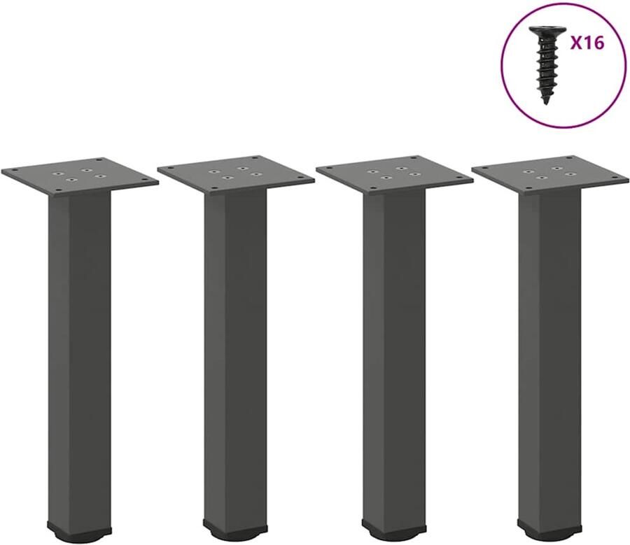 VidaXL Salontafelpoten 4 stuks 30-32 cm Staal Salontafel Potten Tafelstijlen Moderne Tafellaar Metalen Tafelpoten Salontafel Onderstel