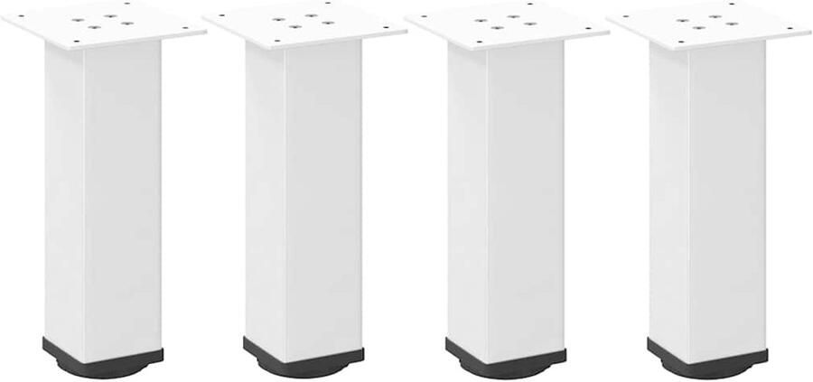 VidaXL Salontafelpoten 4 Stuks 30-32 cm Wit Salontafel Potten Salontafel Poten Wit Staal Tafelpoten Modern Tafelpoten Decoratief