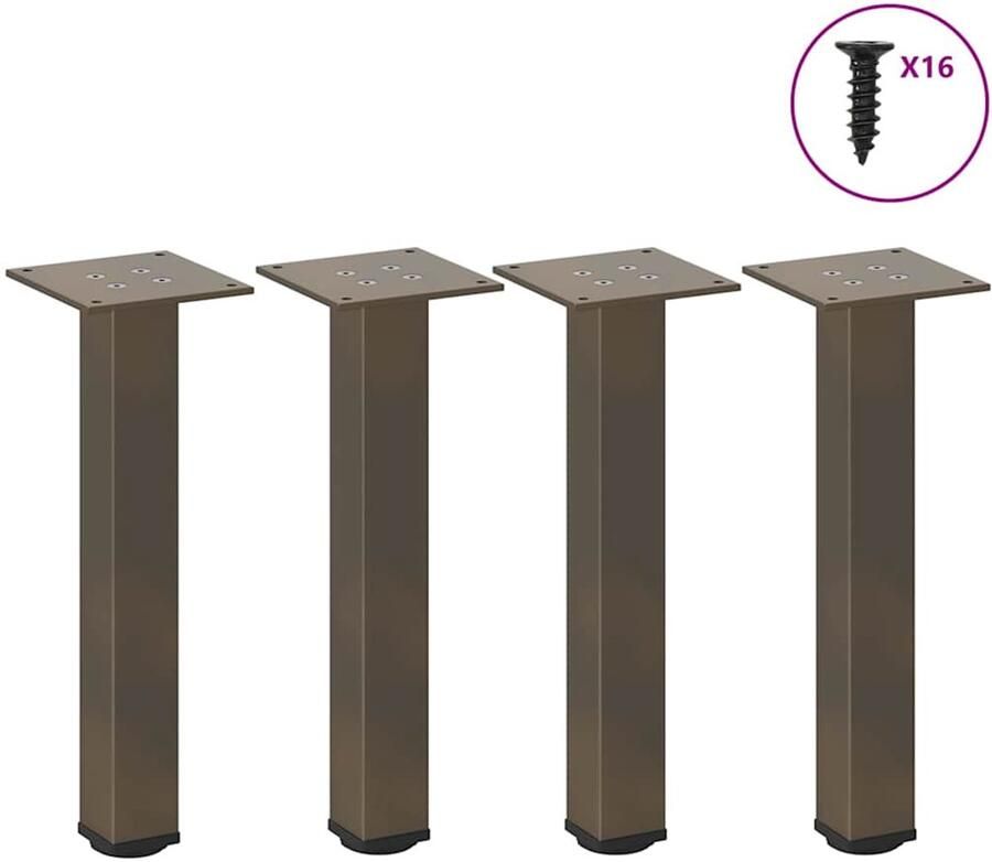 VidaXL Salontafelpoten 4 stuks Staal 30-32 cm Salontafelpoten Salontafels Metalen Poten Vintage Stijl Industrieel Design