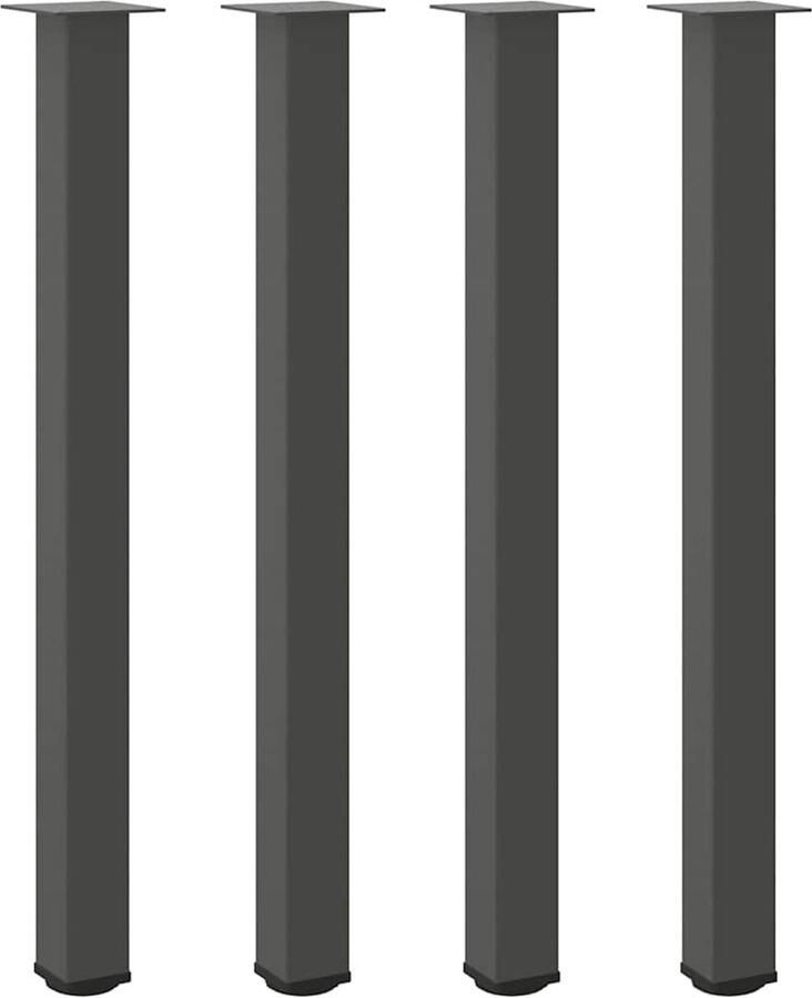 VidaXL Salontafelpoten 4 stuks Staal Antraciet Salontafelpoten Staal Poten Antraciet Kleuren Salontafel Onderstel Modern Design