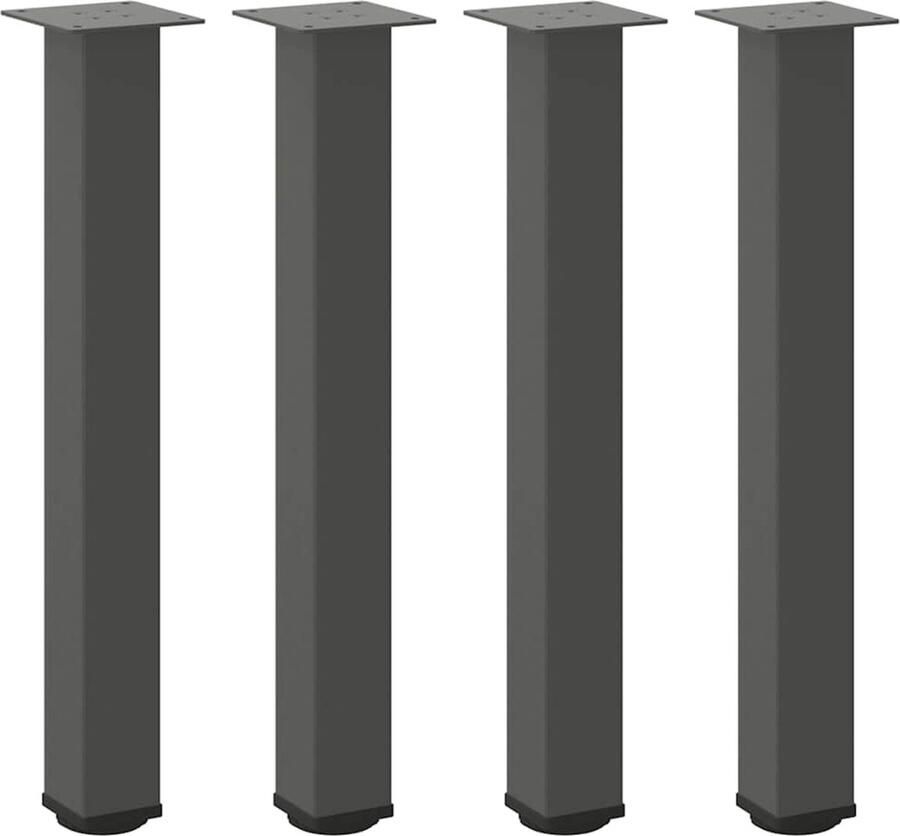 The Living Store Salontafelpoten 4 st 72-74 cm staal antraciet Salontafelpoten Staal Poten Antraciet Kleur Salontafel Onderstel Tafelvoet - Foto 2