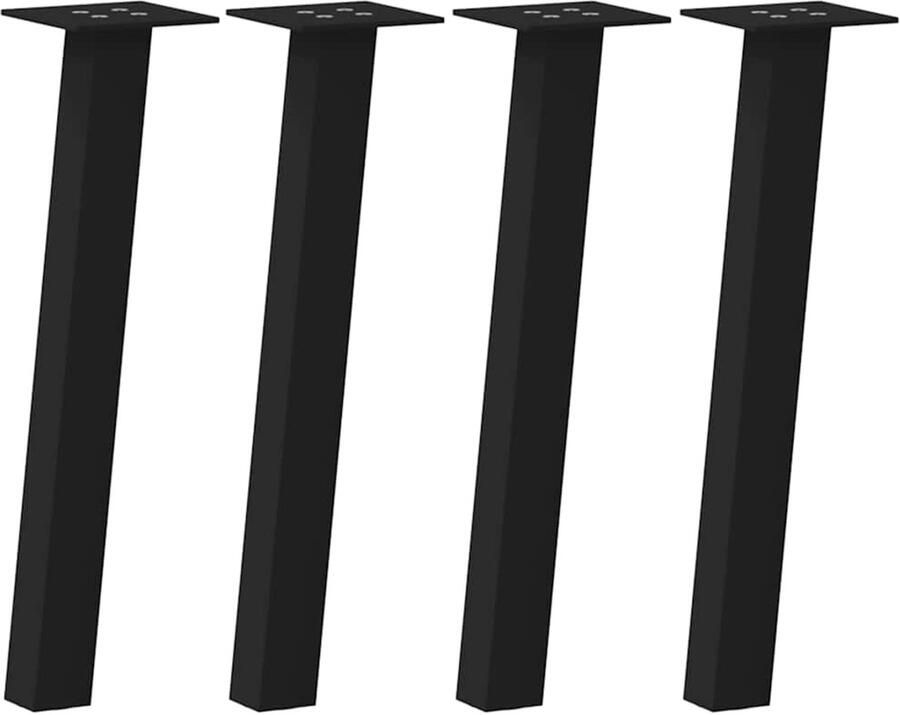 VidaXL Salontafelpoten 42 cm Set van 4 Zwart Staal Salontafel Potten Zwarte Salontafelpoten Metalen Salontafelpoten Salontafel Onderstel Tafelpoten Modern