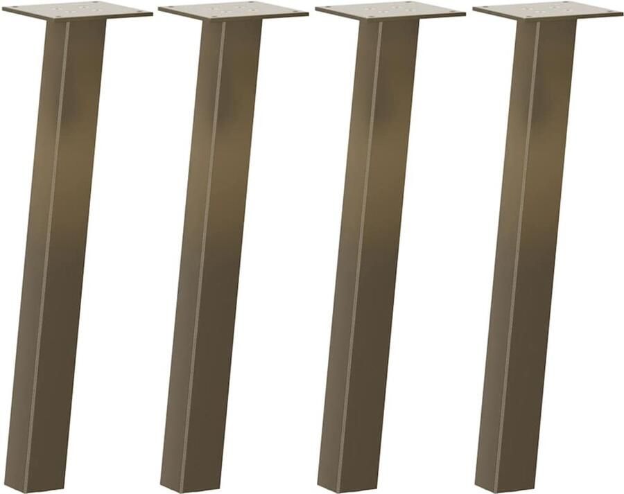 VidaXL Salontafelpoten 42 cm Staal 4 stuks Salontafel Potten Staal Poten Salontafel Onderstel Tafelvoet Design Poten