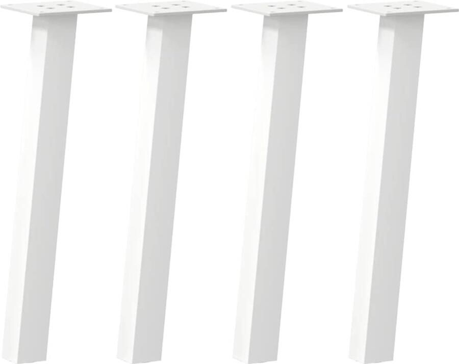 VidaXL Salontafelpoten 42 cm Staal Wit 4 stuks Salontafel Potten Salontafel Poten Kopen Houten Salontafel Poten Metalen Salontafel Poten Witte Salontafel Poten