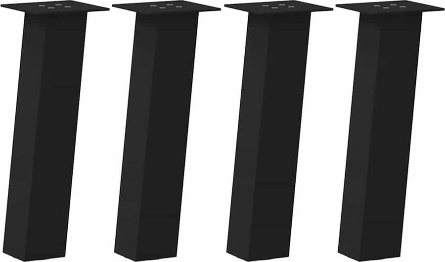 VidaXL Salontafelpoten 42 cm Zwart Staal 4 stuks Salontafel Potten Salontafel Poten Zwart Tafelpoten Metalen Tafelpoten Moderne Tafelpoten Industriële Stijl