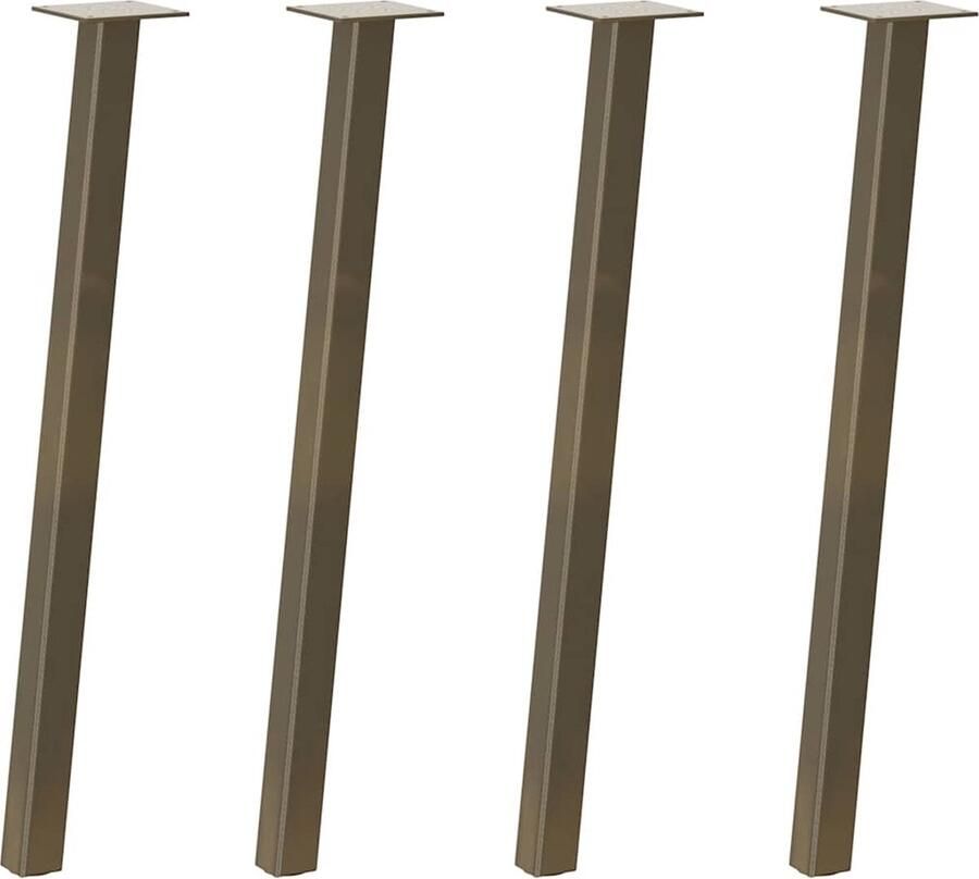 The Living Store Salontafelpoten 4 st 72 cm staal naturel Salontafel Potten Tafeltje Poten Metalen Tafelpoten Vintage Tafelpoten Industriele Tafelpoten - Foto 2