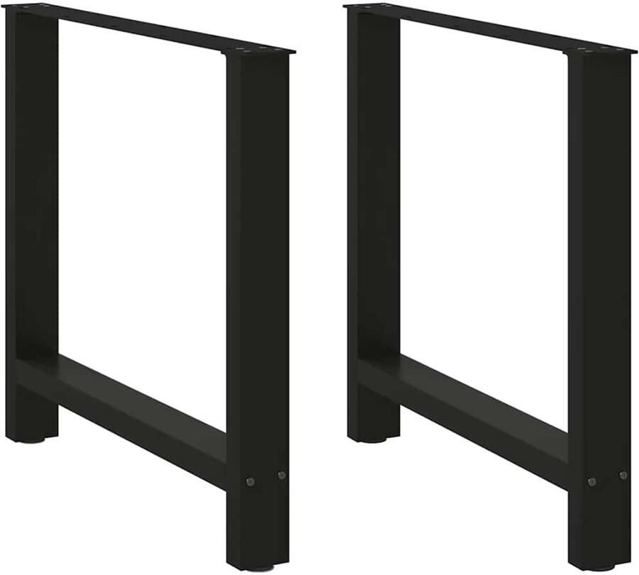 VidaXL Salontafelpoten 80x73 cm Staal Zwart Salontafel Potten Zwarte Salontafelpoten Metalen Salontafelpoten Staal Salontafelpoten Salontafel Onderstel