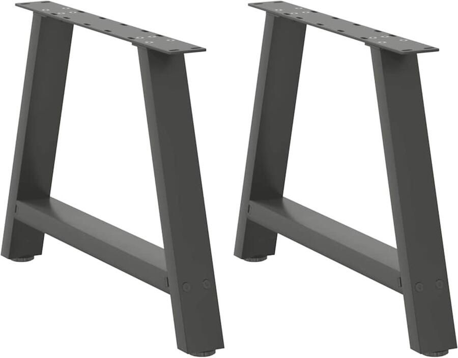VidaXL Salontafelpoten A-vormig 60x43 cm Staal Salontafel Potten Tafeltjes Poten A-vormige Tafelpoten Metalen Tafelpoten Zwarte Tafelpoten