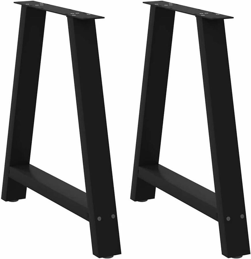 VidaXL Salontafelpoten A-vormig 70x73 cm Zwart Staal Salontafel Potten Tafeltje Poten Zwarte Salontafelpoten Metalen Salontafelpoten A-vormige Tafelpoten