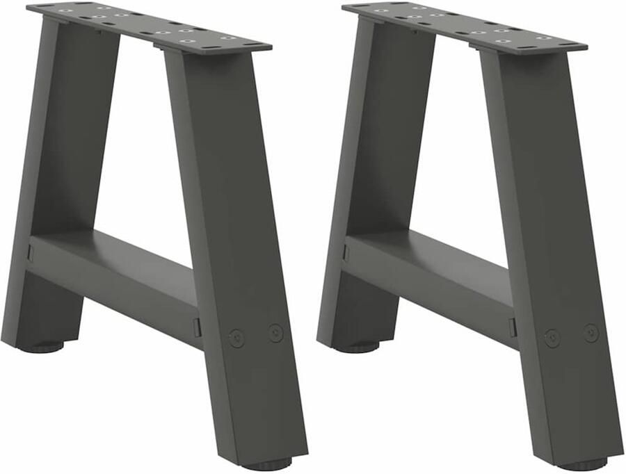 VidaXL Salontafelpoten A-vormig Staal Antraciet Salontafel Potten Tafeltjes Poten A-vormige Tafelpoten Metalen Tafelpoten Zwarte Tafelpoten