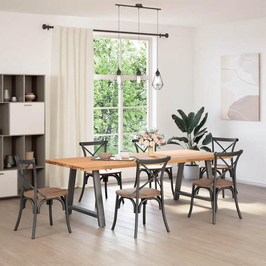 VidaXL Salontafelpoten A-vormig staal antraciet Salontafel Potten Tafeltjes Poten Metalen Tafelpoten Industrieel Meubilair Zwarte Tafelpoten