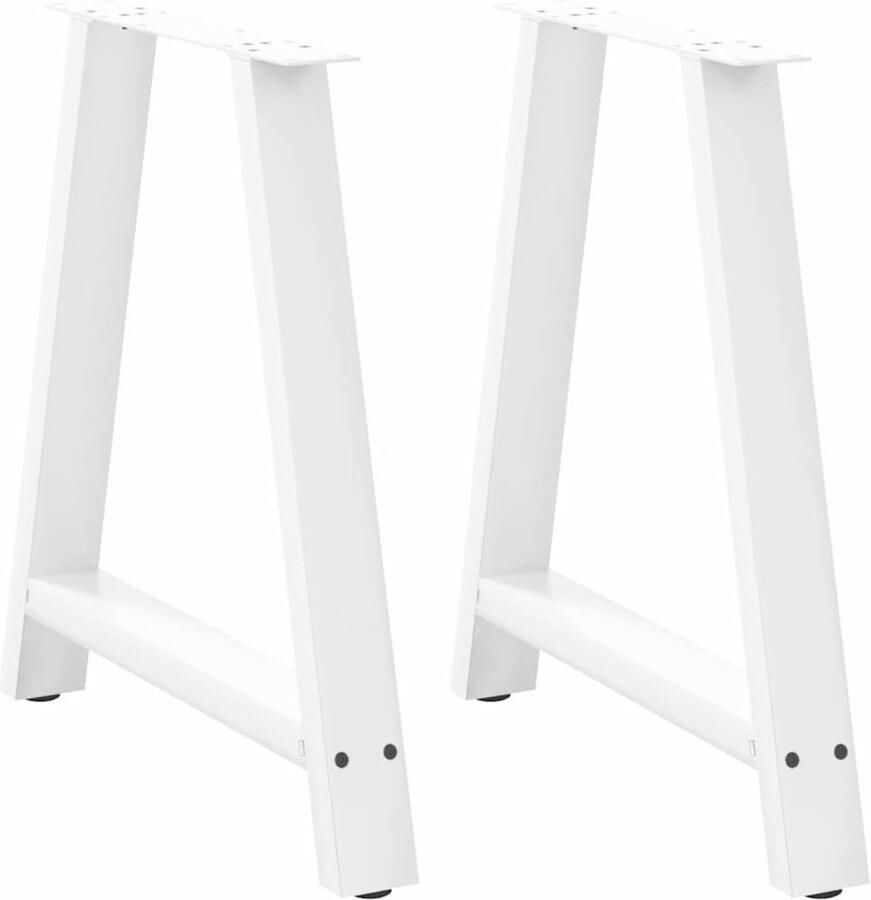 VidaXL Salontafelpoten A-vormig Wit Staal 2 stuks Salontafelpoten Salontafels Tafelpoten Metalen Tafelpoten A-vormige Tafelpoten