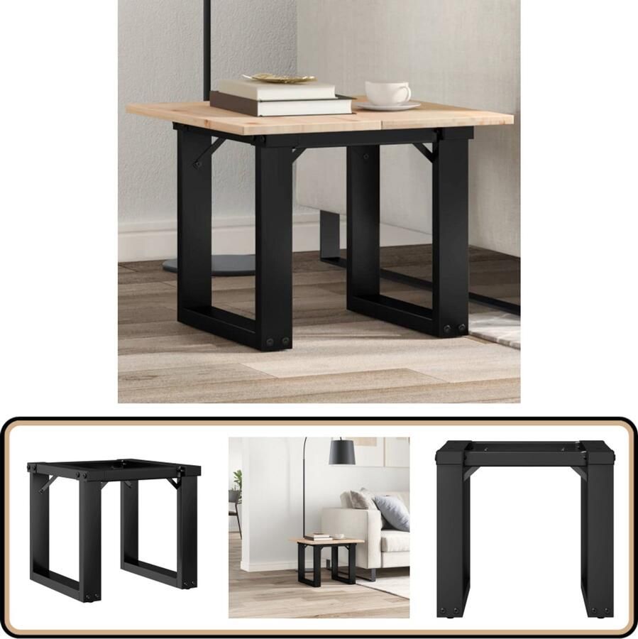 VidaXL Salontafelpoten O-frame 40x40x33 cm Gietijzer Salontafel Potten Tafelpoten O-frame Gietijzeren Tafelpoten Industriële Tafelpoten Zwarte Tafelpoten