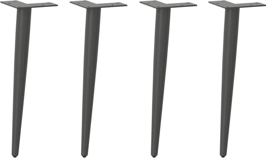 VidaXL Salontafelpoten set van 4 Antraciet staal Salontafel Potten Staalpoten Salontafel Onderstel Modern Design Zwarte Tafelpoten