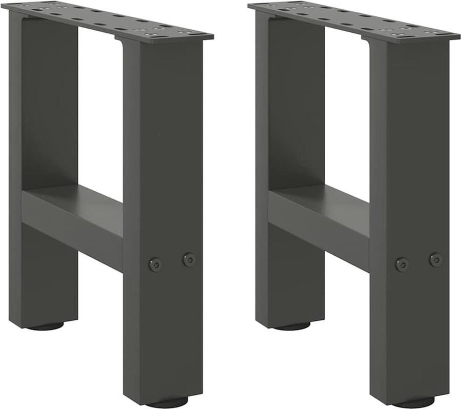 VidaXL Salontafelpoten Staal Antraciet 2 stuks Salontafel Potten Salontafel Poten Antraciet Tafelpoten Staal Tweedehands Salontafel Poten Vintage Salontafel Poten - Foto 2