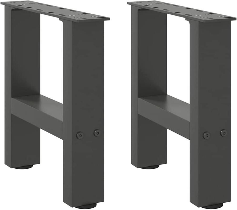 VidaXL Salontafelpoten Staal Antraciet 2 stuks Salontafelpoten Staal Poten Antraciet Meubels Modern Design Salontafel Onderstel - Foto 2