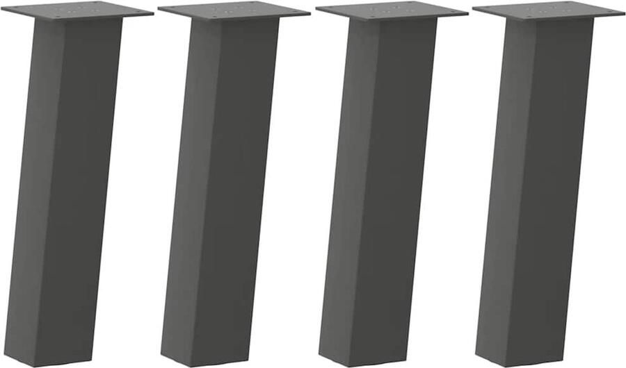 VidaXL Salontafelpoten Staal Antraciet 4 stuks Salontafel Potten Staal Poten Antraciet Kleur Salontafel Onderstel Tafelvoet