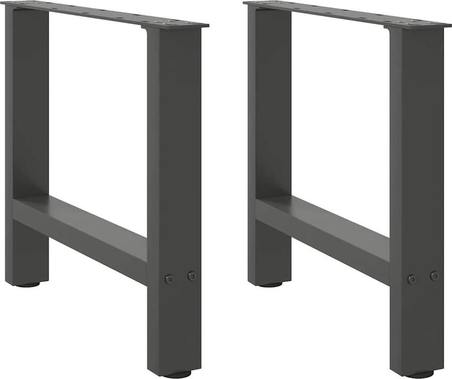 VidaXL Salontafelpoten Staal Antraciet Set van 2 Salontafel Potten Staal Tafelpoten Zwarte Tafelpoten Modern Tafelpoten Industrieel Tafelpoten