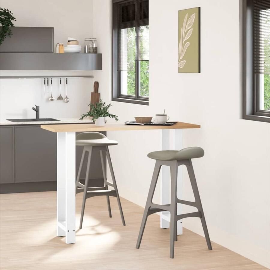 VidaXL Salontafelpoten Staal Wit 2 stuks Salontafel Potten Salontafels Staal Meubilair Wit Meubilair Modern Design