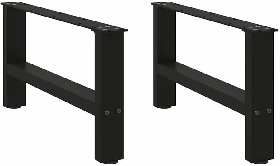 VidaXL Salontafelpoten Staal Zwart 2 stuks Salontafel Potten Salontafel Poten Zwart Tafelpoten Staal Salontafel Onderstel Meubels Online Kopen