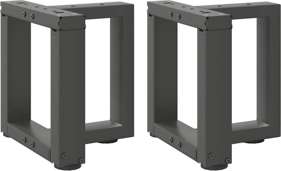 VidaXL Salontafelpoten T-vormig Staal Antraciet Salontafel Potten Tafelpoten Metaal T-vormige Tafelpoten Zwarte Tafelpoten Industriële Tafelpoten