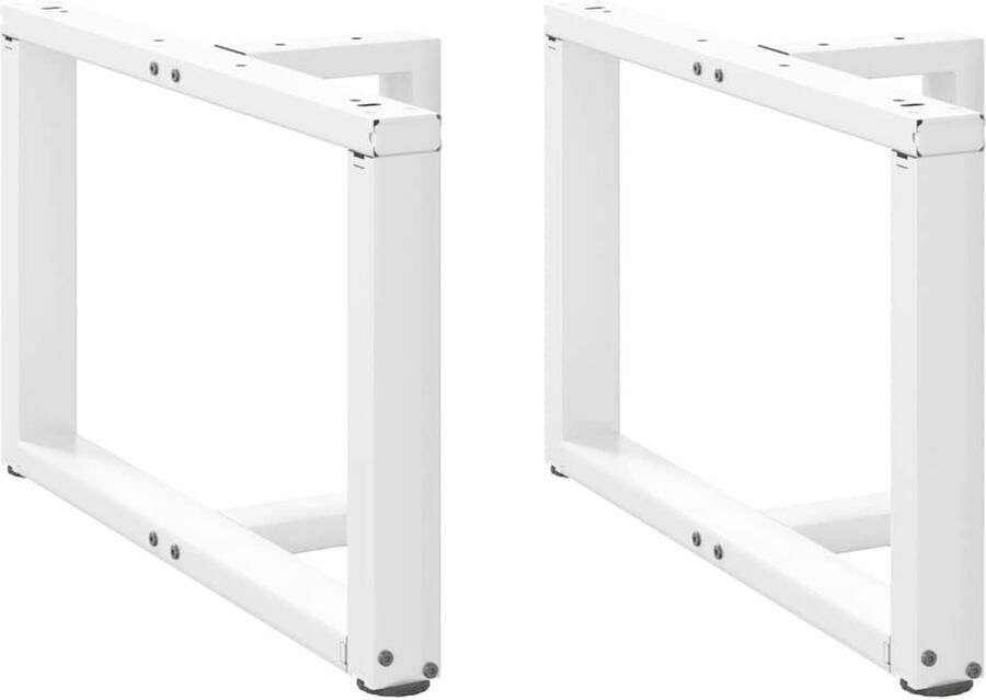 VidaXL Salontafelpoten T-vormig Staal Wit 2 st Salontafel Potten Tafelpoten Modern Witte Tafelpoten T-vormige Tafelpoten Metalen Tafelpoten