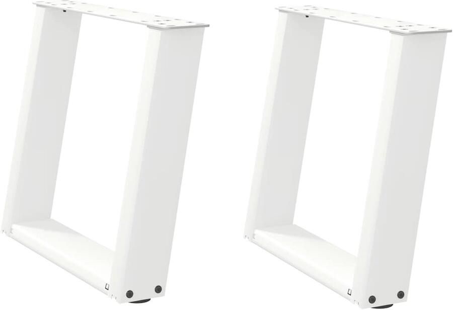 VidaXL Salontafelpoten U-vormig 50x42-43 cm Wit Salontafel Potten Salontafel Poten Wit Tafelpoten Staal Tafelpoten U-vormig Meubilair Accessoires