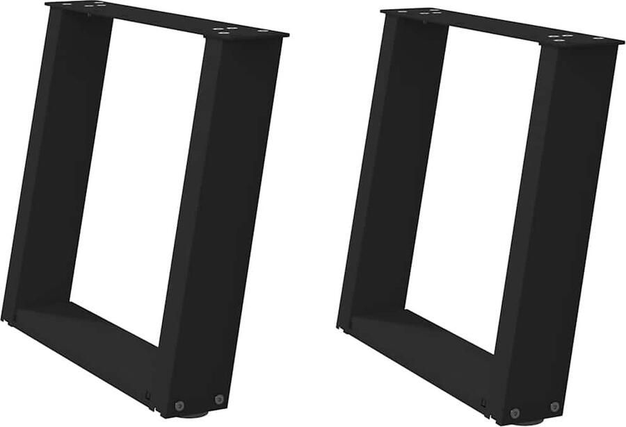 VidaXL Salontafelpoten U-vormig 50x43cm Staal Zwart Salontafel Potten Metalen Tafelpoten Zwarte Tafelpoten Salontafel Onderstel Tafelpoten Modern