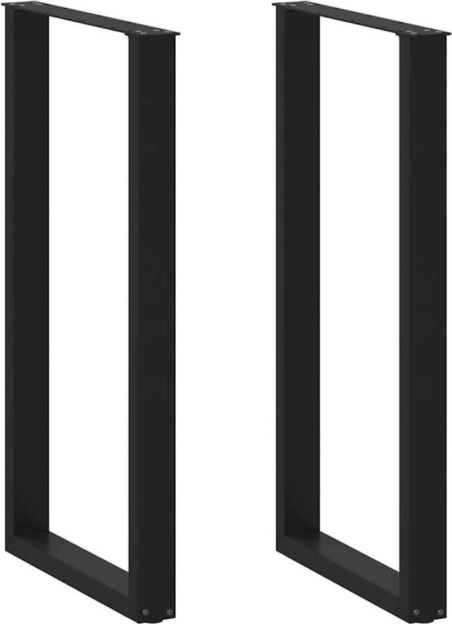 VidaXL Salontafelpoten U-vormig 60x110 cm Zwart Salontafelpoten Zwarte Salontafelpoten Metalen Salontafelpoten U-vormige Salontafelpoten Salontafel Onderstel