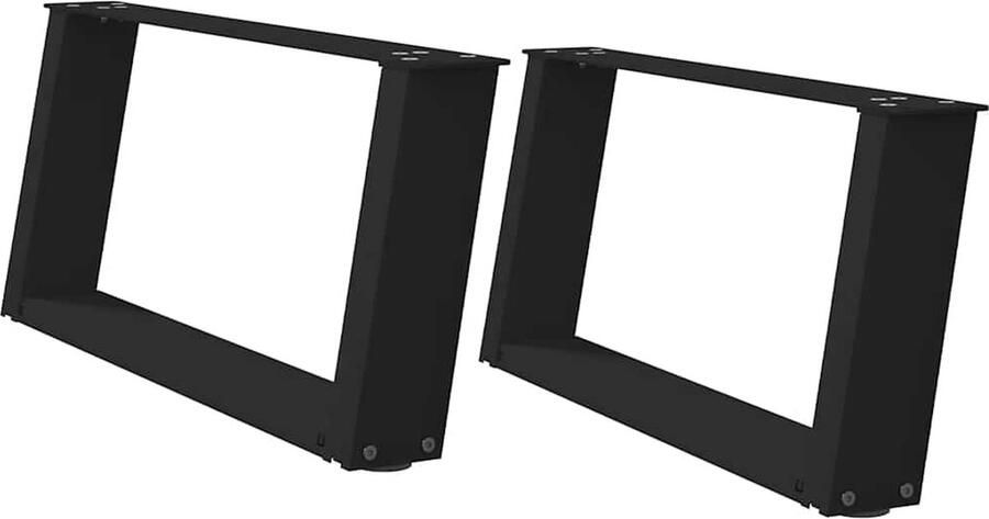 VidaXL Salontafelpoten U-vormig 60x31 cm Zwart Salontafel Potten Metalen Tafelpoten Zwarte Tafelpoten Industrieel Design Modern Meubilair