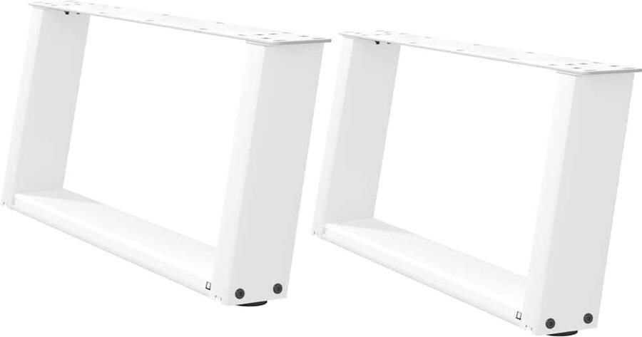 VidaXL Salontafelpoten U-vormig 70x30-31 cm Wit Salontafel Potten Metalen Tafelpoten Wit Salontafel Onderstel Meubels Accessoires