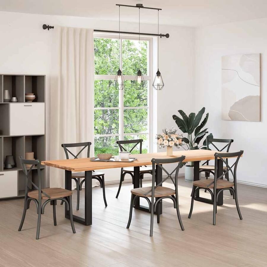 VidaXL Salontafelpoten U-vormig 70x72-73cm Staal Zwart Salontafel Potten Industriële Stijl Metalen Tafelpoten Zwarte Tafelpoten Salontafel Onderstel