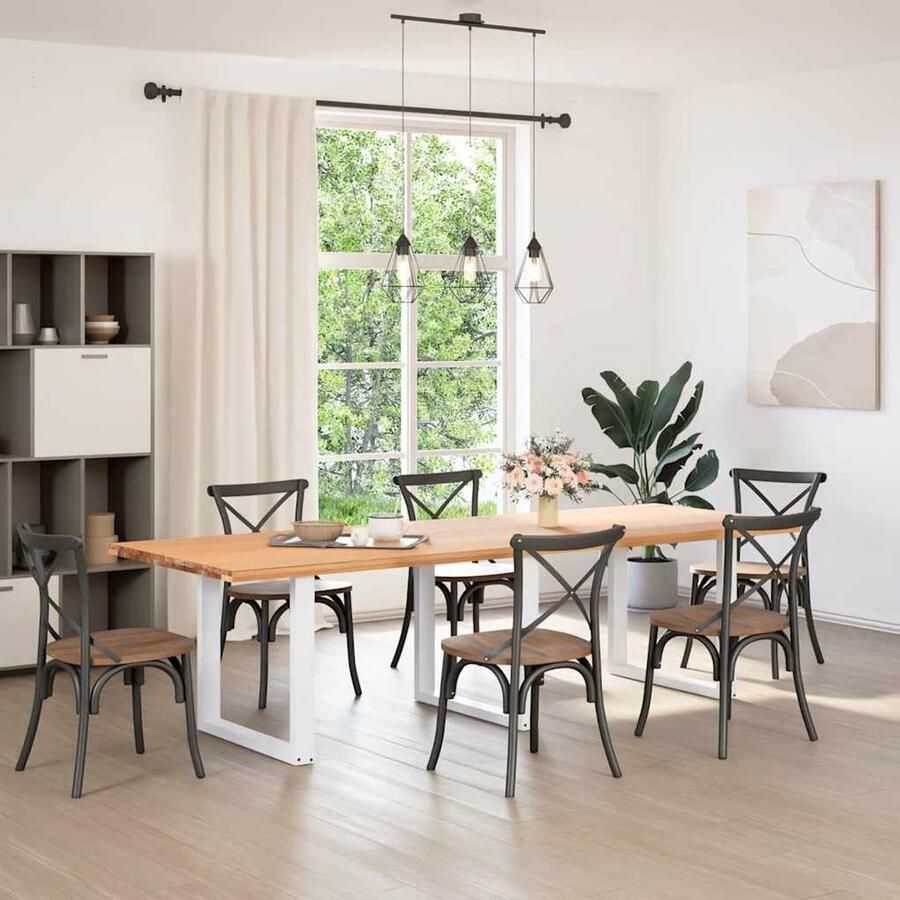 VidaXL Salontafelpoten U-vormig 80x73 cm Staal Wit Salontafelpoten Salontafels Tafelpoten Metalen Tafelpoten Witte Tafelpoten - Foto 2