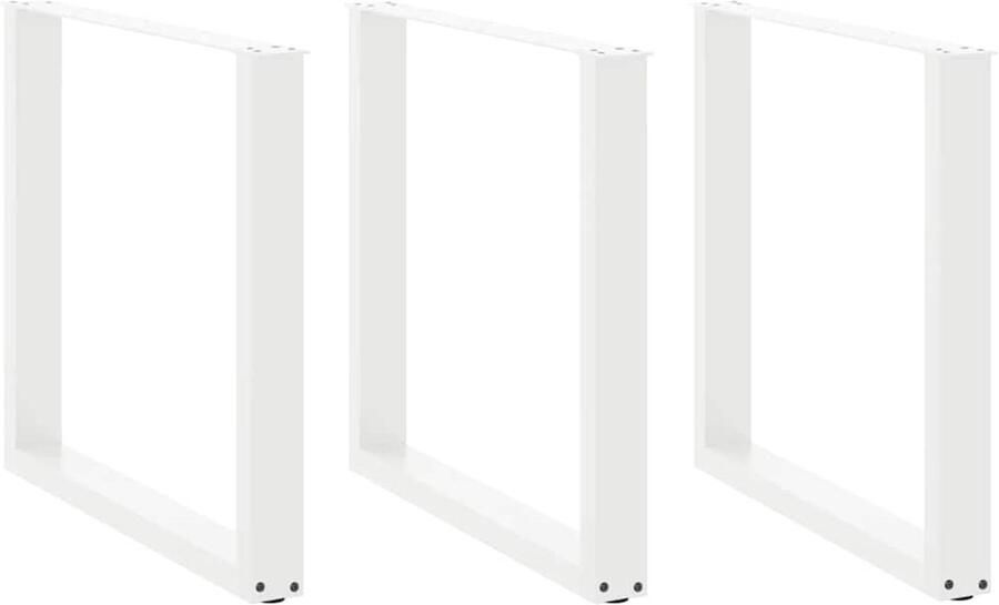 VidaXL Salontafelpoten U-vormig 80x73 cm Staal Wit Salontafelpoten Salontafels Tafelpoten Metalen Tafelpoten Witte Tafelpoten